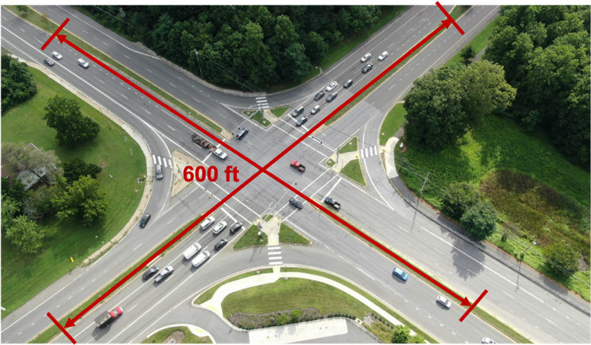 Figure 1. Field-data collection (MD 198 at MD 650)